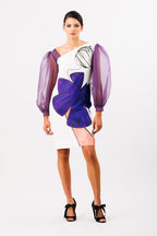 Botanical Bows Silk Bamboo Art Print Shift Dress