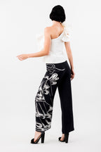 Frolicking Through Florence: Ivory Silk Taffeta One-Shouldered Ruffle Top