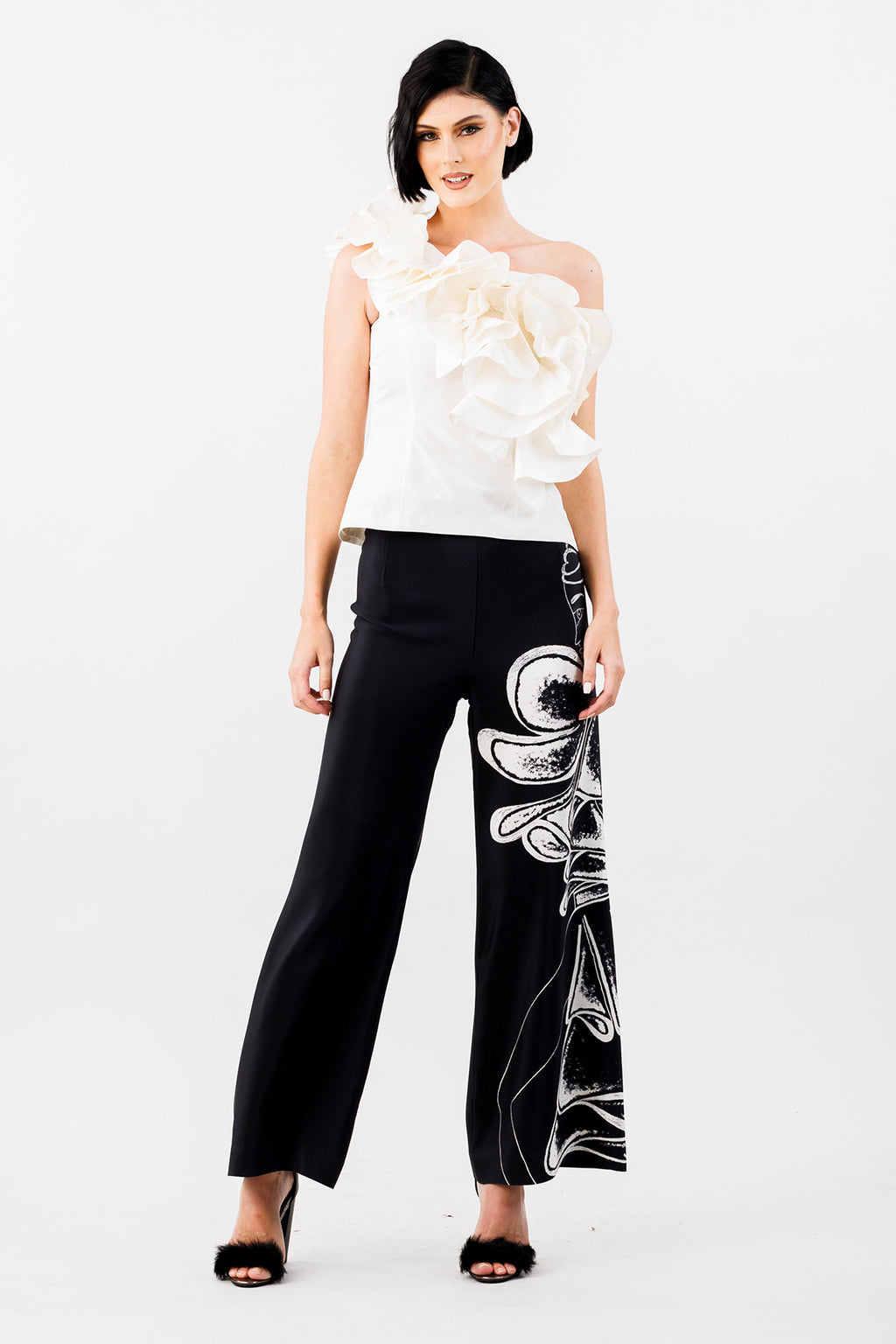 Frolicking Though Florence: Art Print Silk Faille Palazzo Pants