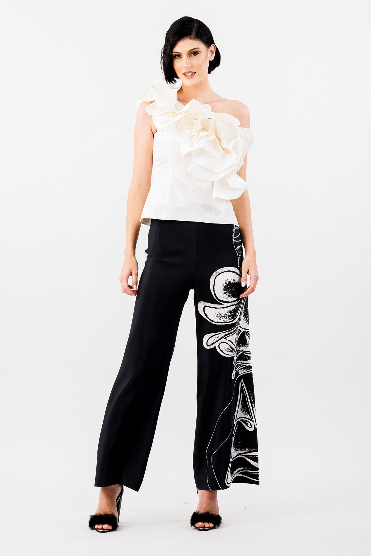 Frolicking Though Florence: Art Print Silk Faille Palazzo Pants