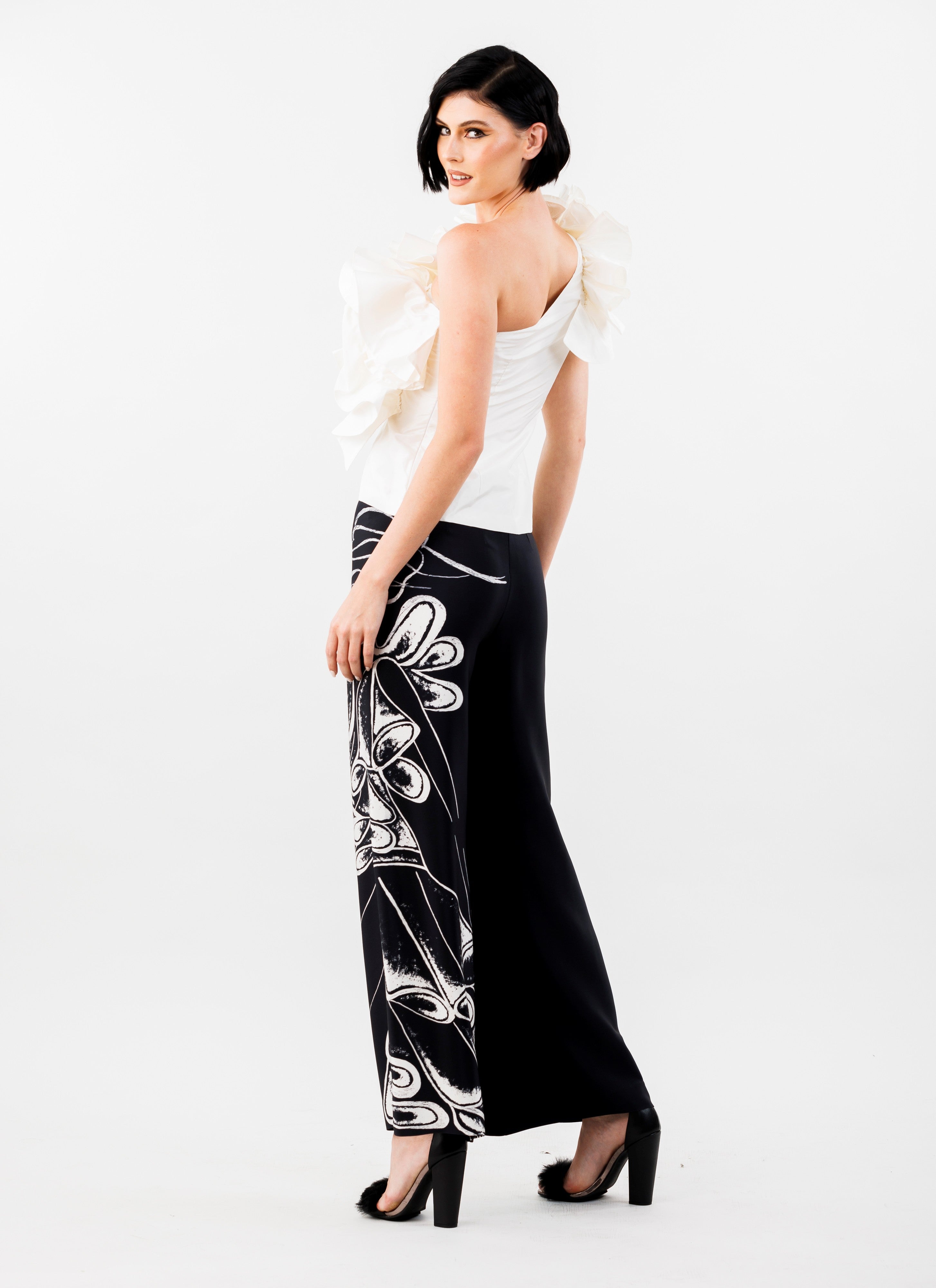 Frolicking Though Florence: Art Print Silk Faille Palazzo Pants