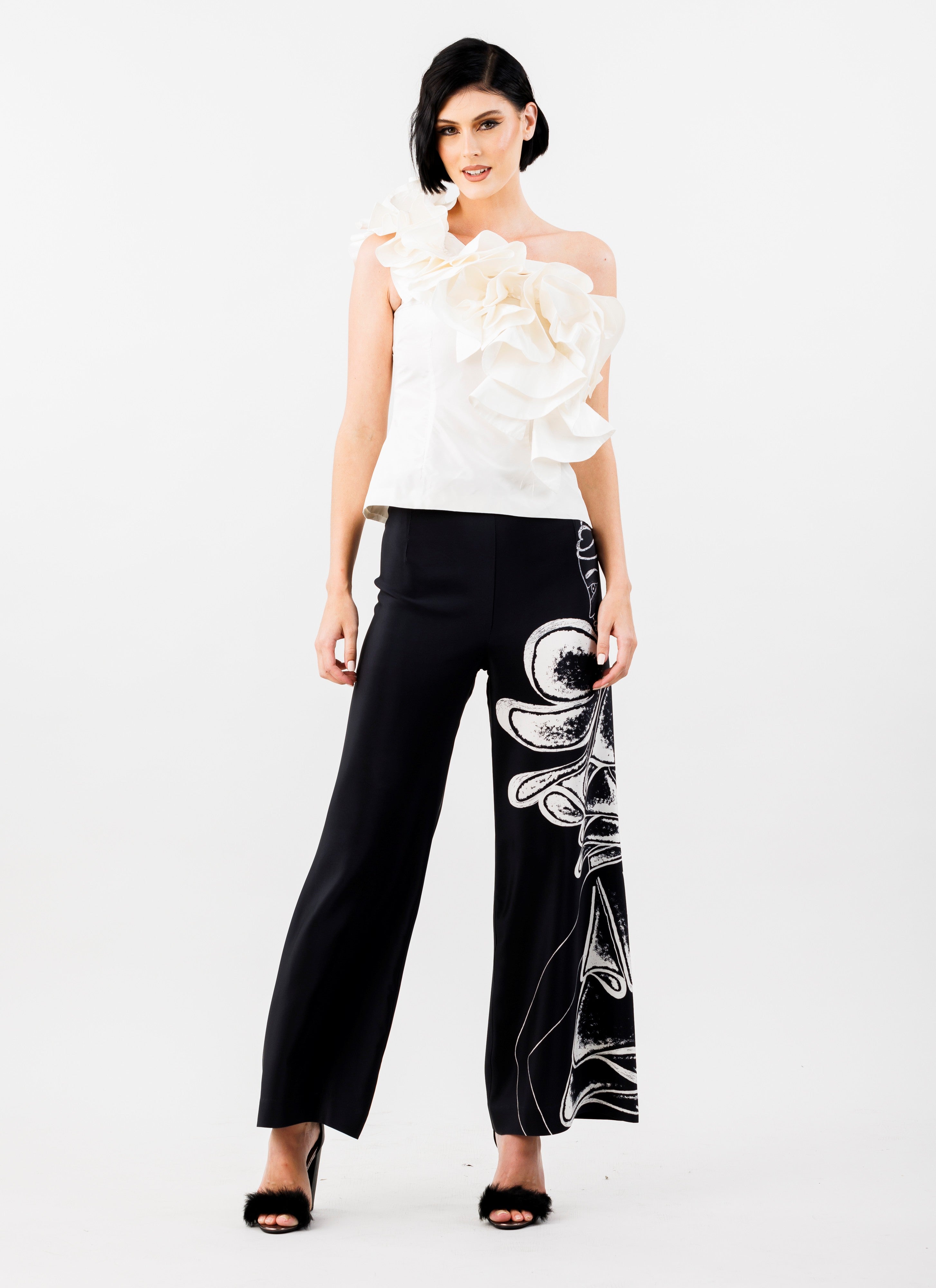 Frolicking Though Florence: Art Print Silk Faille Palazzo Pants