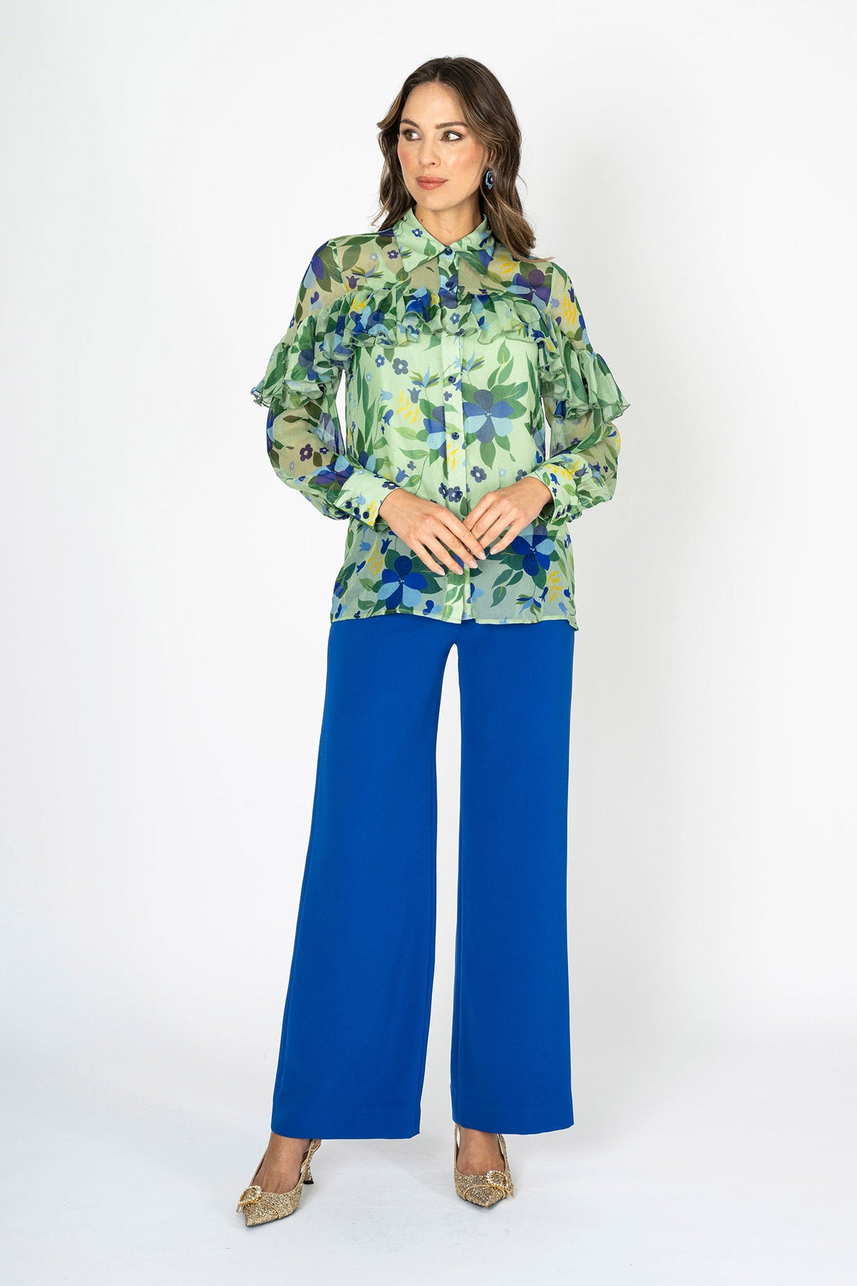 Emerald Grace Ruffle Top