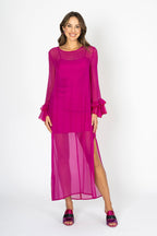 Tea at Athenee Ruffle Dress – Rich Fuchsia