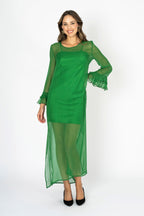 Tea at Athenee Ruffle Dress – Emerald Green