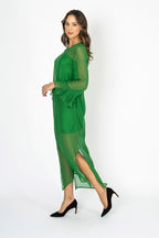 Tea at Athenee Ruffle Dress – Emerald Green