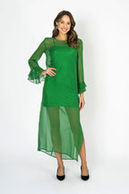 Tea at Athenee Ruffle Dress – Emerald Green