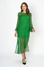 Tea at Athenee Ruffle Dress – Emerald Green