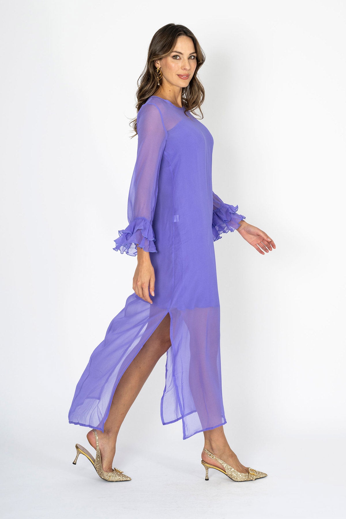 Tea at Athenee Ruffle Dress – Rich Lavender