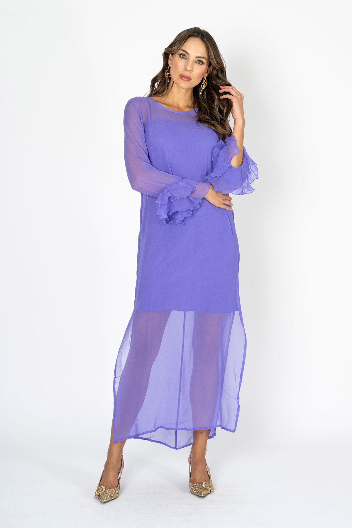 Tea at Athenee Ruffle Dress – Rich Lavender