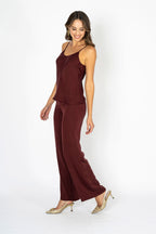 Soiree d'elegance Deep Garnet Hue Slip & Pants